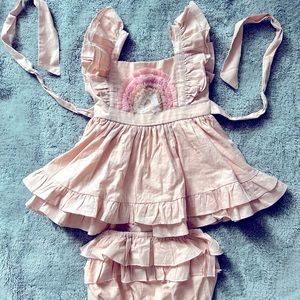 Girl August 3T rainbow dress smoke free, cat friendly home.